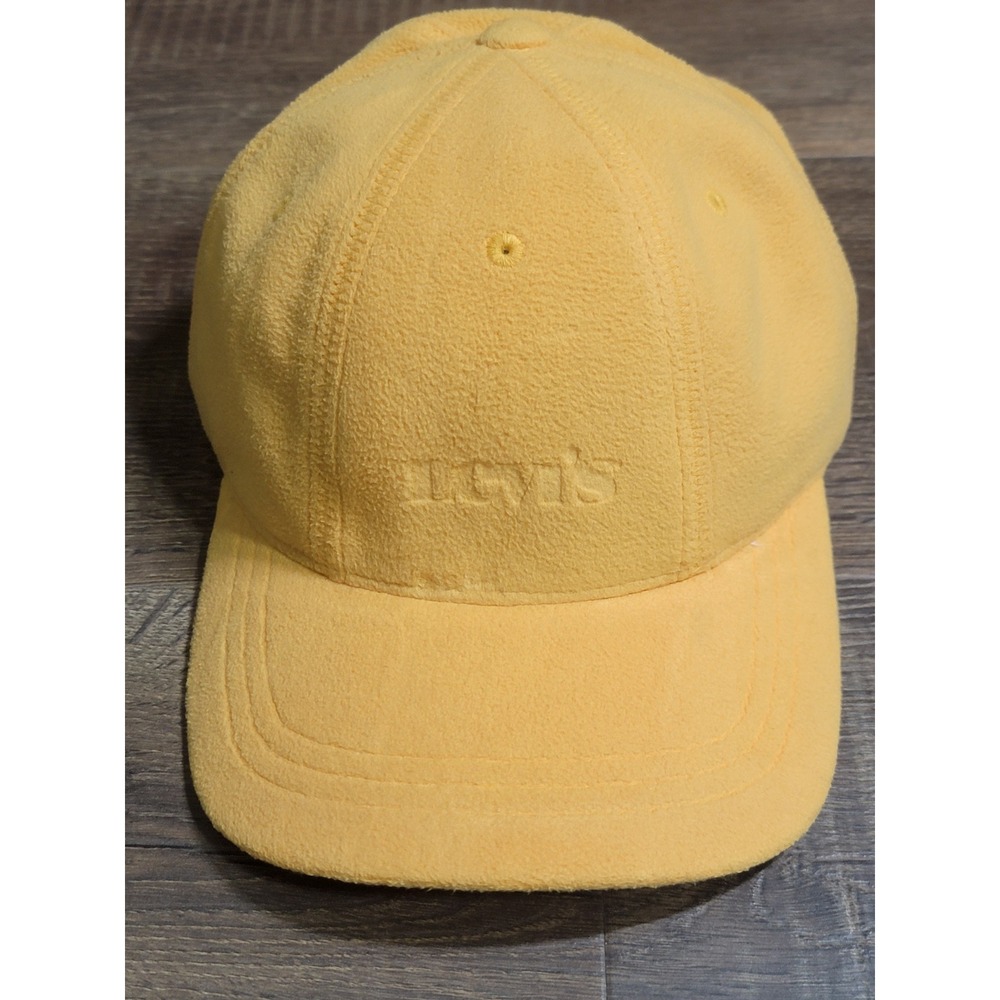 Levis Mustard Yellow Fleece Baseball Hat Flexfit 110 Adjustable‎ Strapback Cap